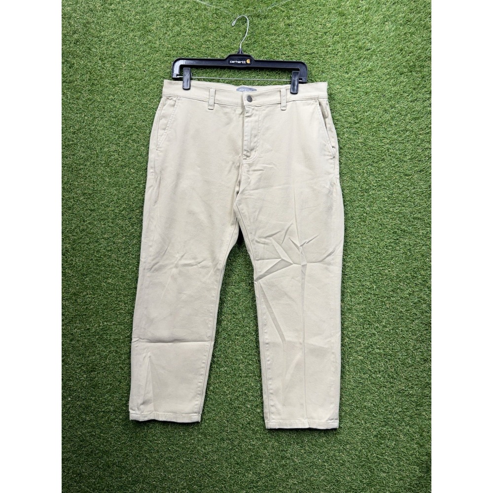 Ash & Erie Pants Mens 32 Khaki Chino Classic Preppy Casual Everyday Office Work
